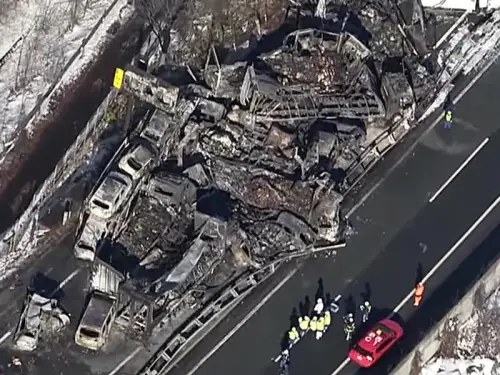 Велика аварія в Японії: згорілі авто, жертви на шосе. Відеокадри