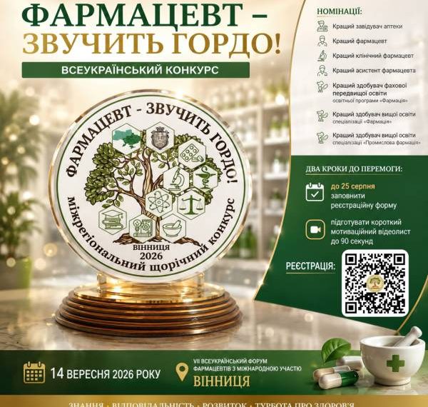 Фармацевти України: триває збір заявок на конкурс «Фармацевт — звучить гордо!»