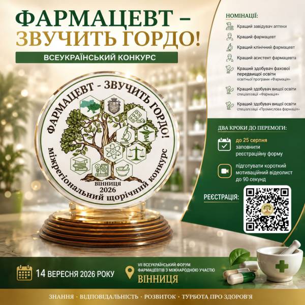 Фармацевти України: триває збір заявок на конкурс «Фармацевт — звучить гордо!»